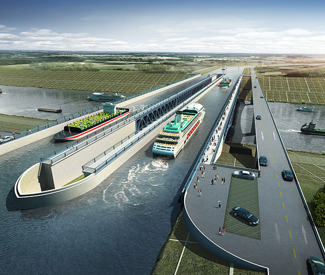 擬建淠河總干渠渡槽效果圖